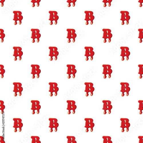 B letter isolated on white background. Red bloody B letter vector illustration