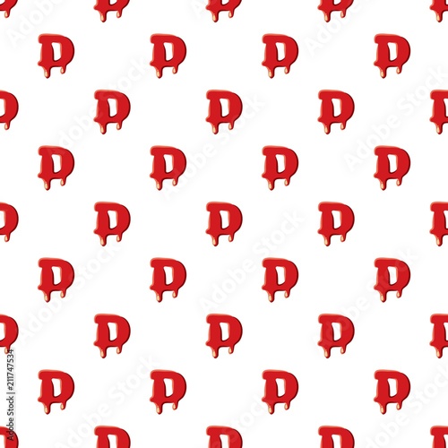 D letter isolated on white background. Red bloody D letter vector illustration