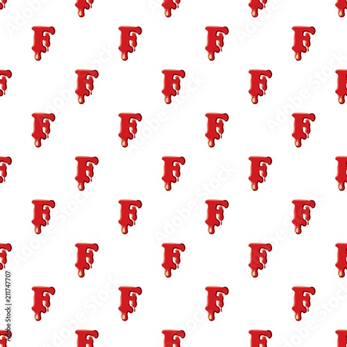 F letter isolated on white background. Red bloody F letter vector illustration