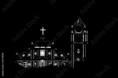 Church lights silhouette