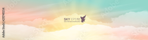 realistic turquoise-yellow sky
