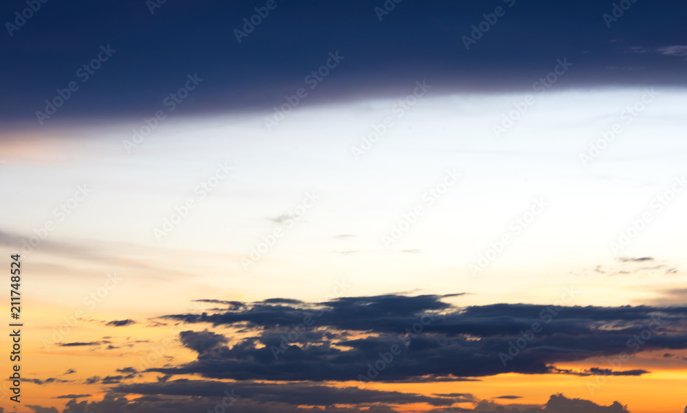 Fototapeta premium Colorful of sunset on sea scape background