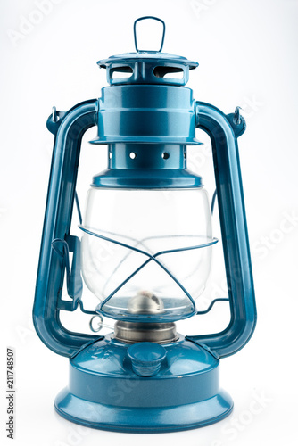 blue kerosene lamp.