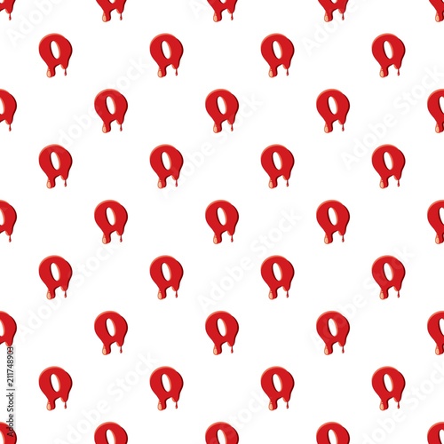 O letter isolated on white background. Red bloody O letter vector illustration
