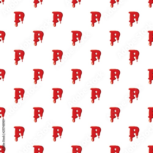 P letter isolated on white background. Red bloody P letter vector illustration
