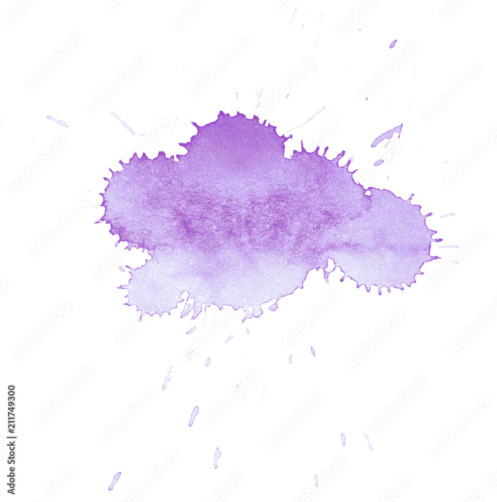 Watercolor drop stain isolated