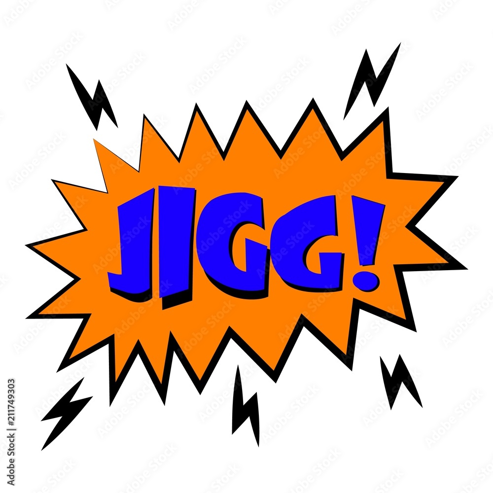 Jigg explosion sound effect icon. Cartoon illustration of jigg explosion sound effect vector icon for web design Jigg explosion sound effect icon. Cartoon illustration of jigg explosion sound effect vector icon for web design
