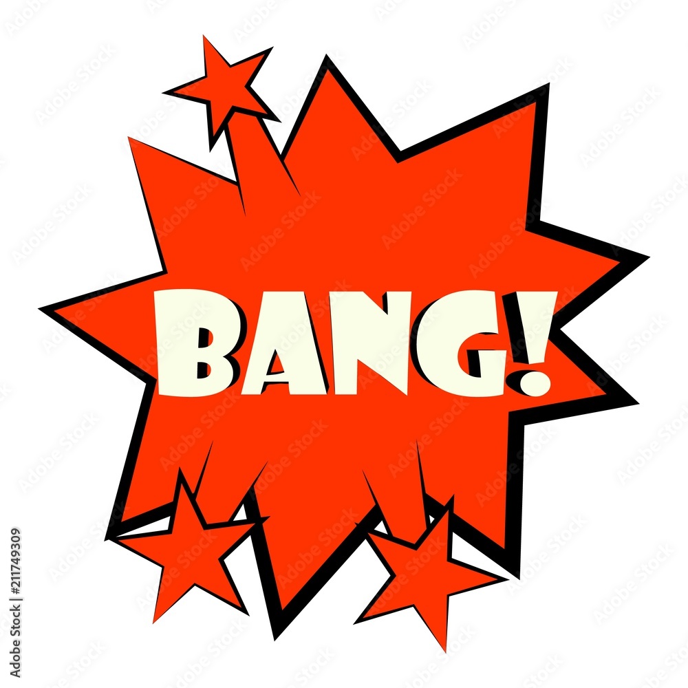 Bang explosion sound effect icon. Cartoon illustration of bang sound effect  vector icon for web design Stock Vector | Adobe Stock