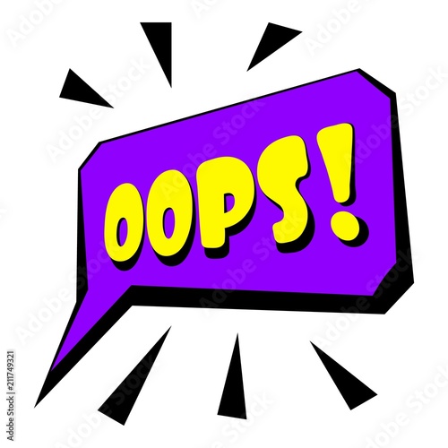 Oops sound effect icon. Cartoon illustration of oops sound effect vector icon for web design