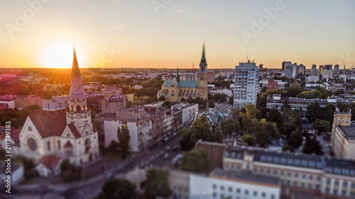 Łódź, Polska. Panorama miasta.