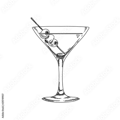 vector hand drawn coctail Illustration