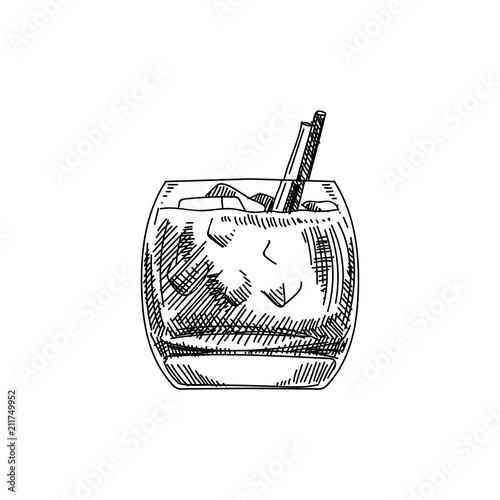 vector hand drawn coctail Illustration