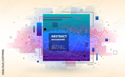 Abstract geometric background, combination of different geometric shapes
