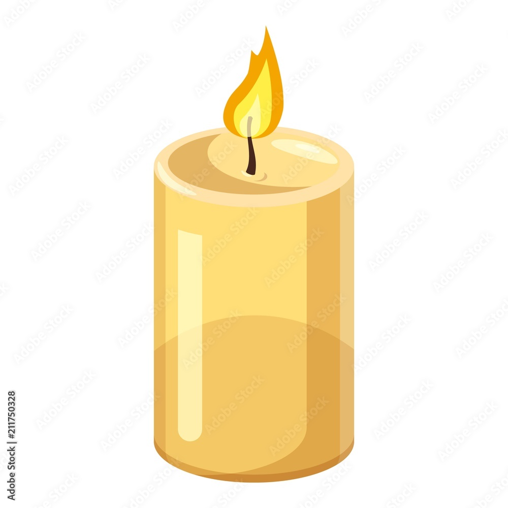 Thick candle icon. Cartoon illustration of candle vector icon for web design Thick candle icon. Cartoon illustration of candle vector icon for web design