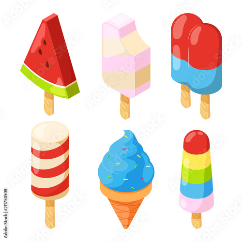 Isometric icecream pictures