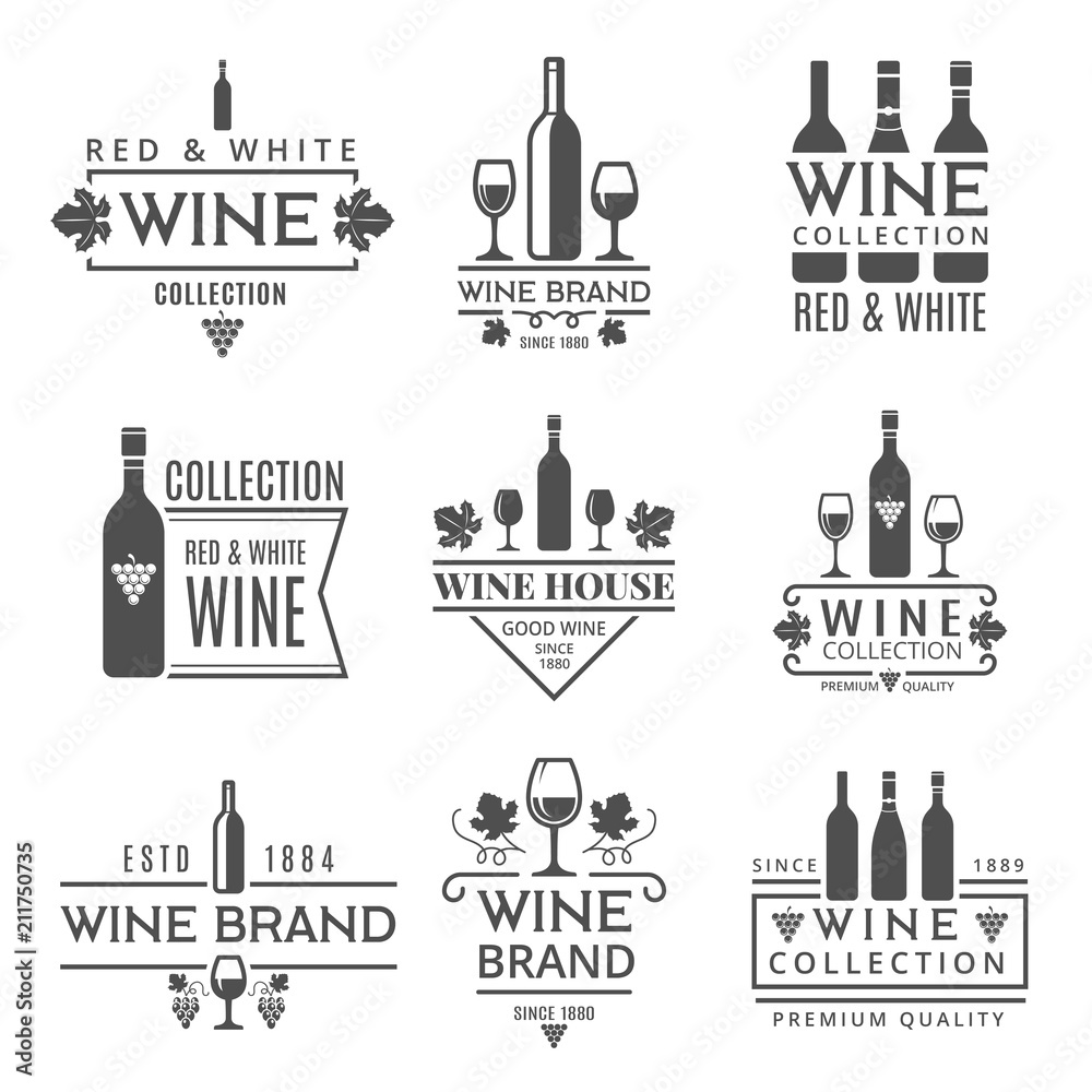 Various wine brands. Vector design template Stock Vector Adobe Stock