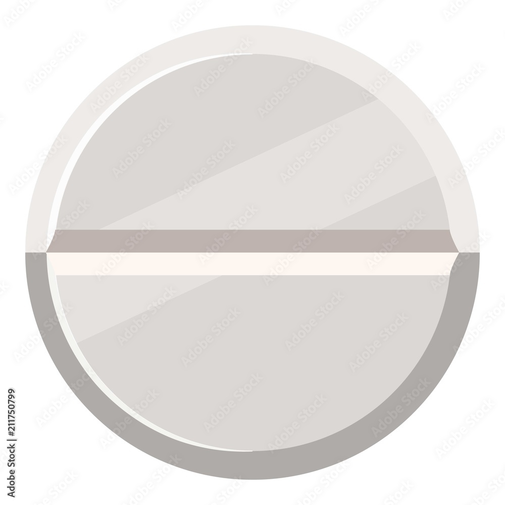 Round medicine pill icon. Cartoon illustration of round medicine pill vector icon for web design Round medicine pill icon. Cartoon illustration of round medicine pill vector icon for web design