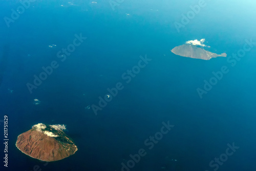 eolie island aerial view panorama photo
