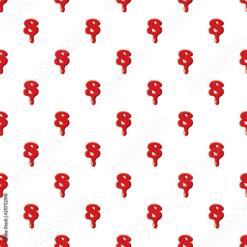 Eight number isolated on white background. Red bloody eight number vector illustration