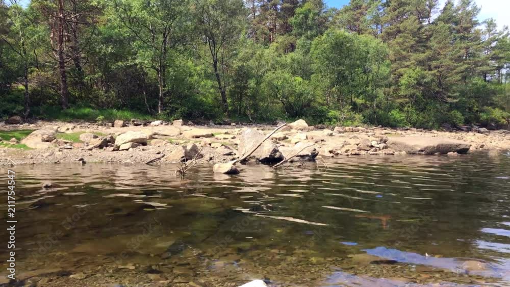 Motion timelaps of stream into a lake Motion timelaps of stream into a lake