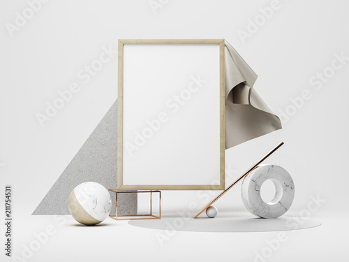 Fototapeta Naklejka Na Ścianę i Meble -  Poster frame Mockup. 3d illustration