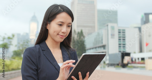 Business woman use of tablet computer