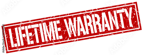lifetime warranty square grunge stamp
