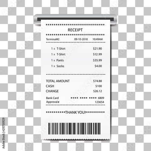 Receipt bill paper invoice,receipt template,