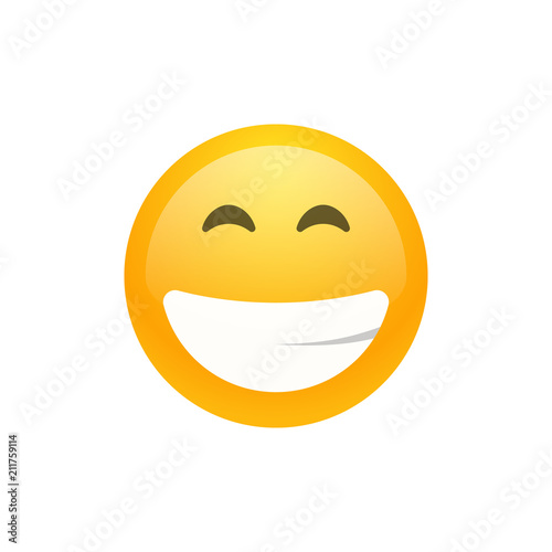 Isolated yellow smiling emoji face icon
