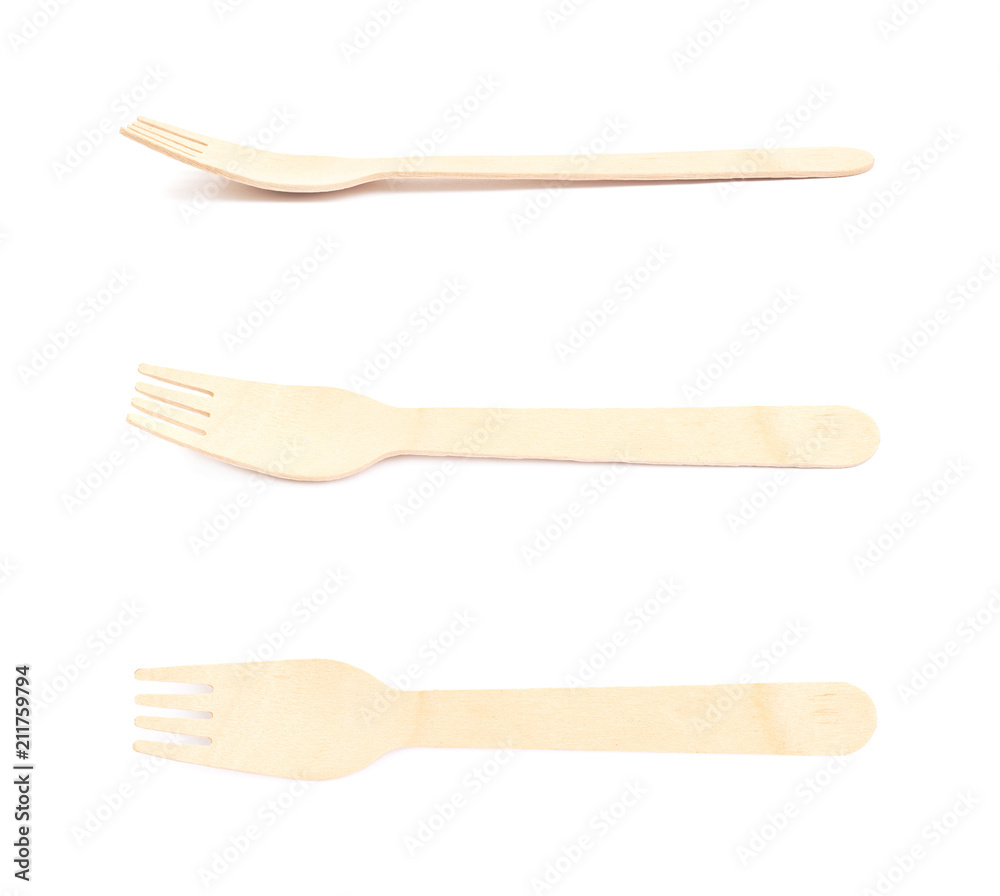 Wooden fork isolated Wooden fork isolated