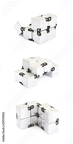 Unfoldable cube puzzle isol...
