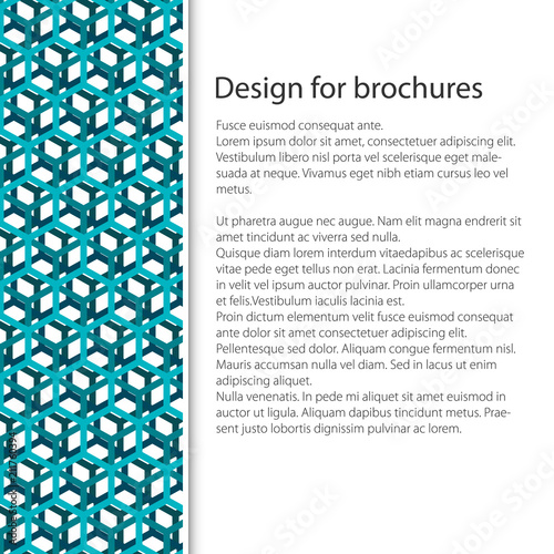 Cover Design with Seamless Pattern of Transparent Cube, Booklet Poster Flyer Brochure Design, Vector Illustration