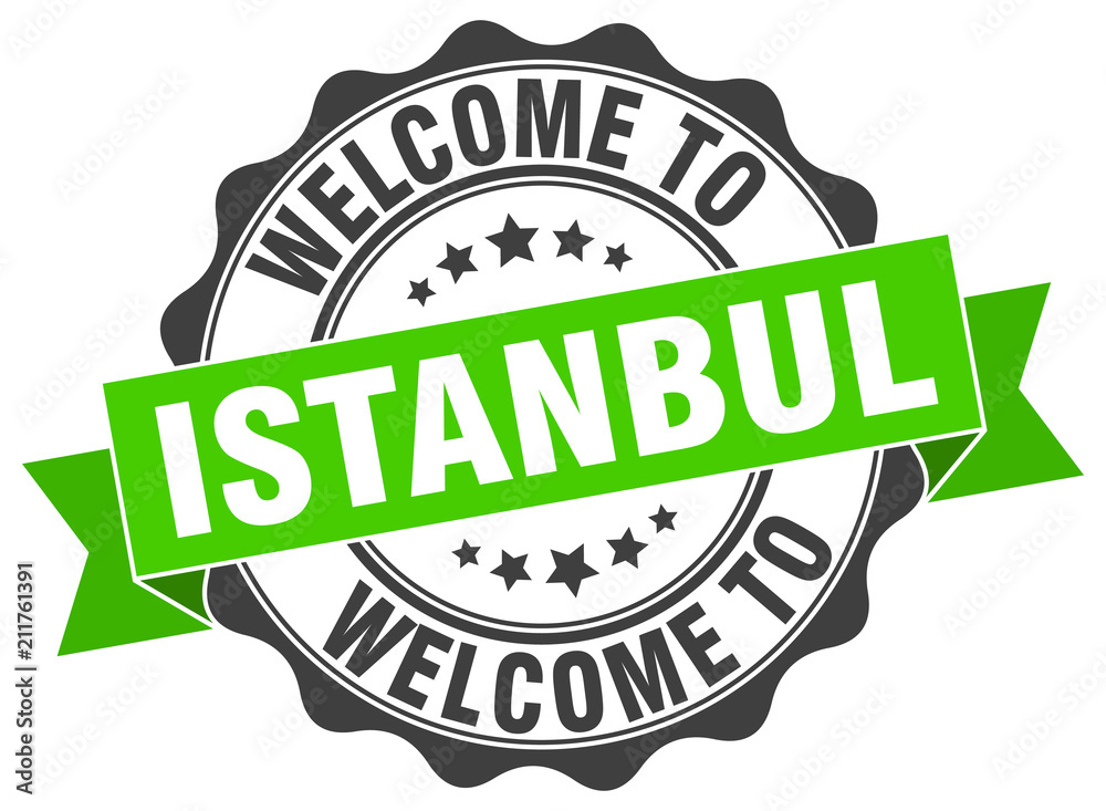 Fototapeta premium Istanbul round ribbon seal