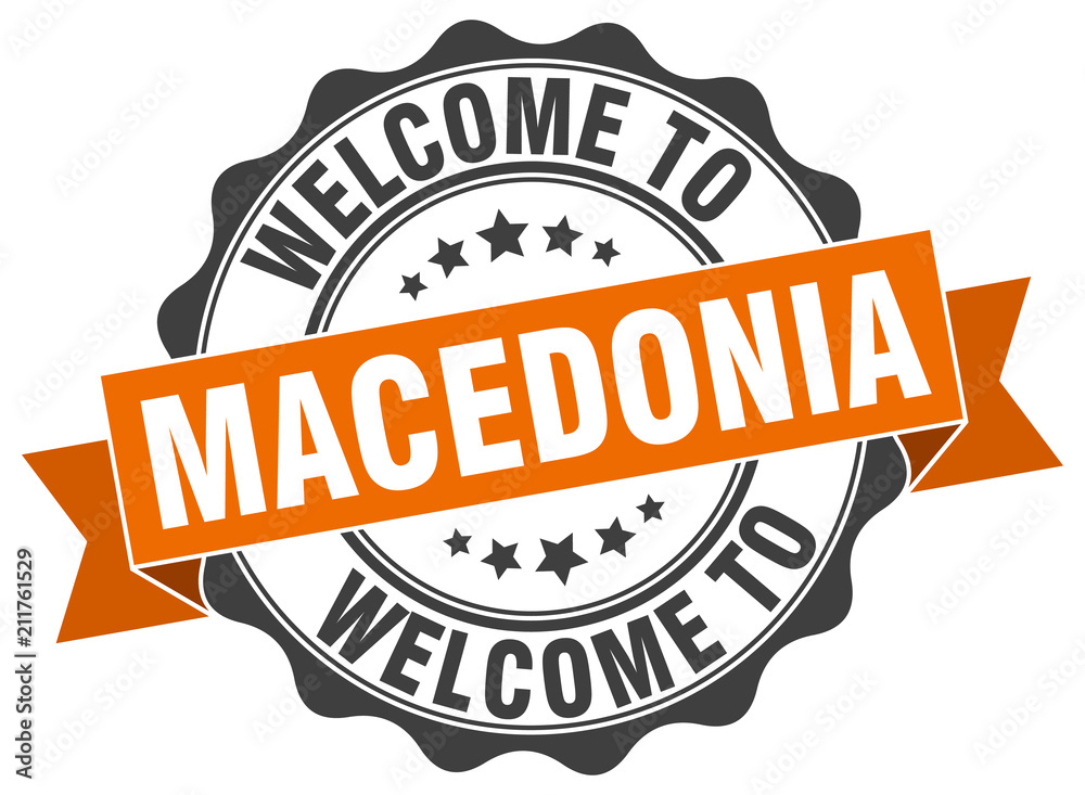 Fototapeta premium Macedonia round ribbon seal