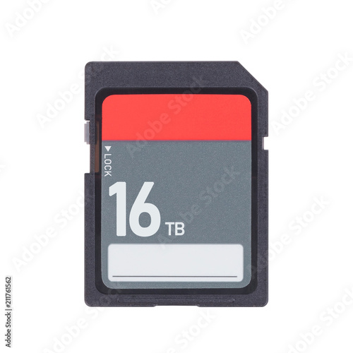 Memory card isolated on white background - 16 Terabyte photo