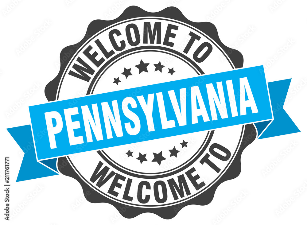 Fototapeta premium Pennsylvania round ribbon seal