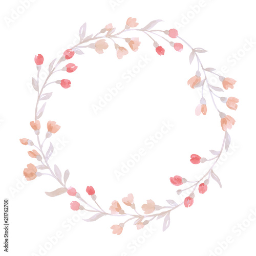 Hand painted pastel watercolor wreath flower wedding decoration