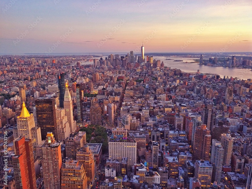 aerial lower Manhattan