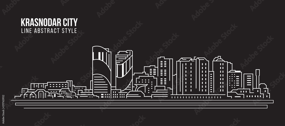 Cityscape Building Line art Vector Illustration design - Krasnodar city