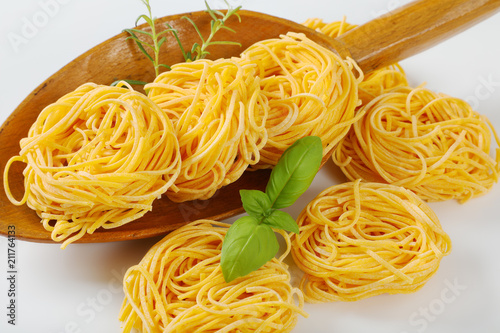 bundles of spaghetti pasta