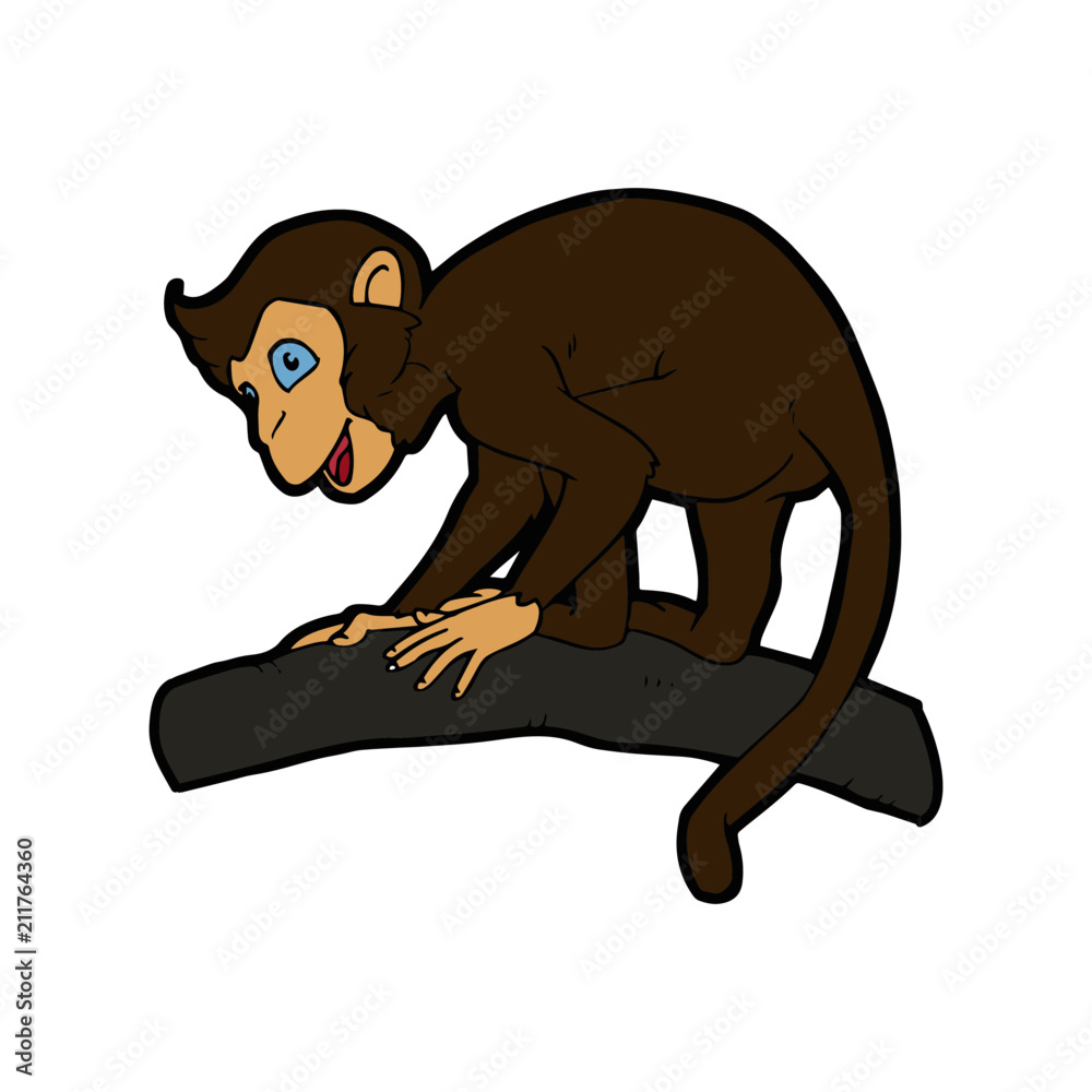Obraz premium Monkey cartoon illustration isolated on white background for children color book