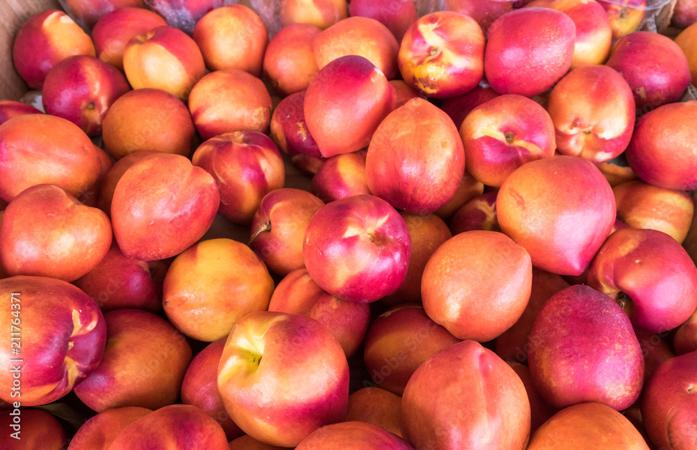 New harvest nectarines for sell at the city market New harvest nectarines for sell at the city market