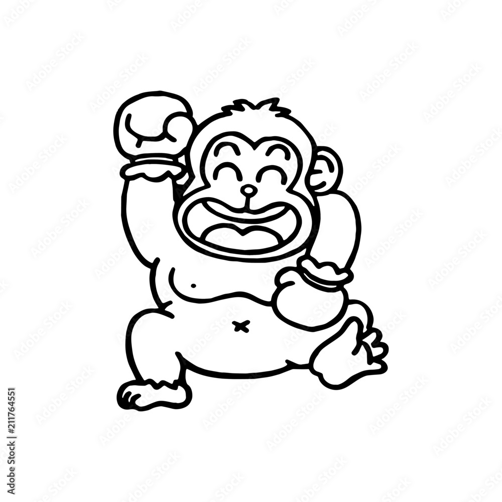 Gorilla cartoon illustration isolated on white background for children color book Gorilla cartoon illustration isolated on white background for children color book