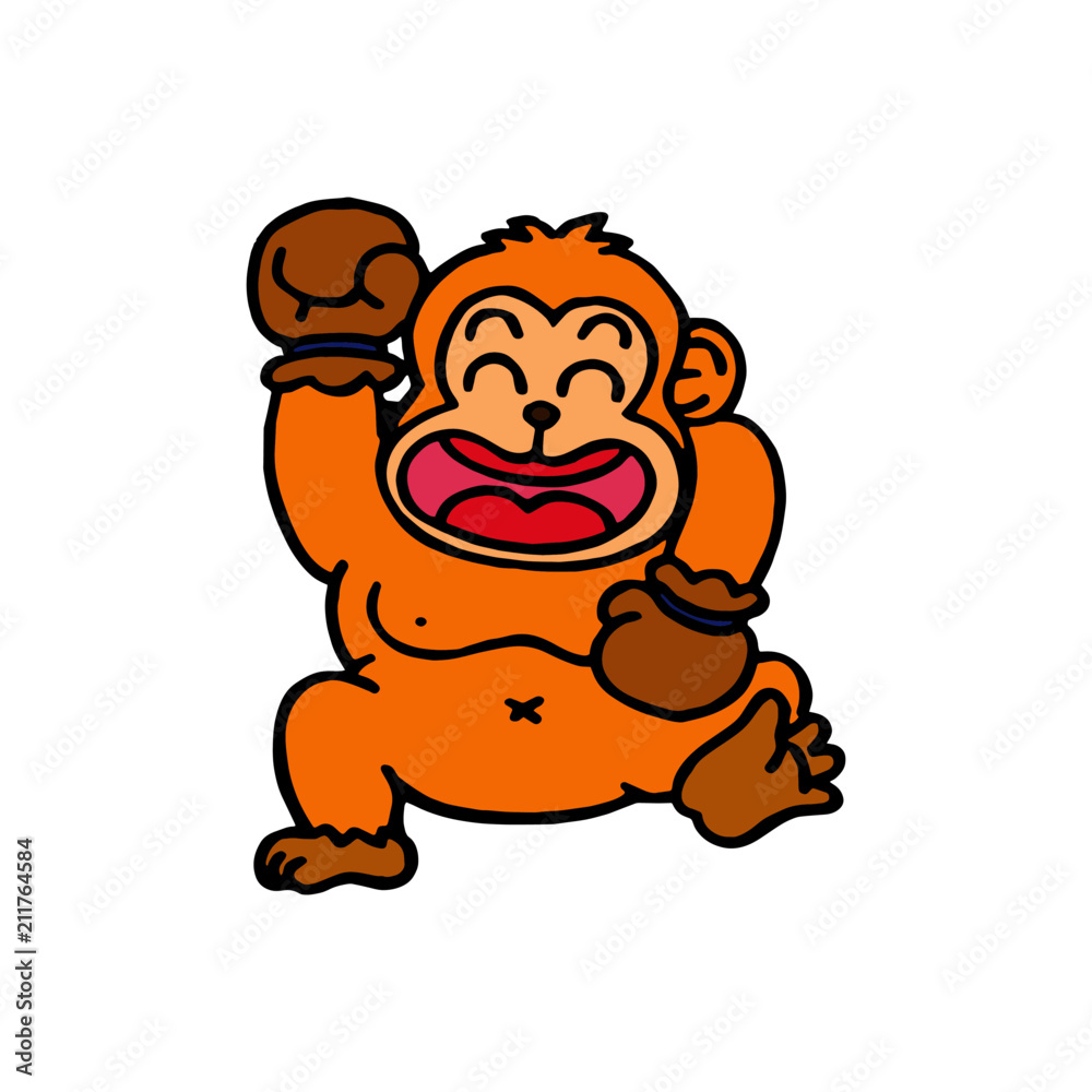 Obraz premium Gorilla cartoon illustration isolated on white background for children color book