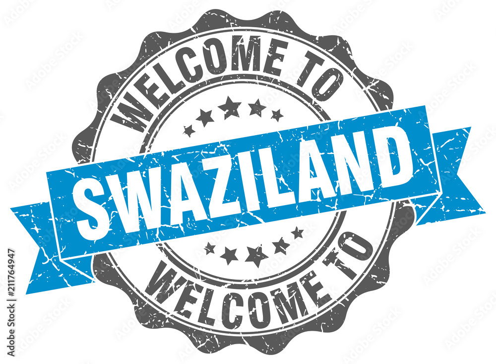 Fototapeta premium Swaziland round ribbon seal
