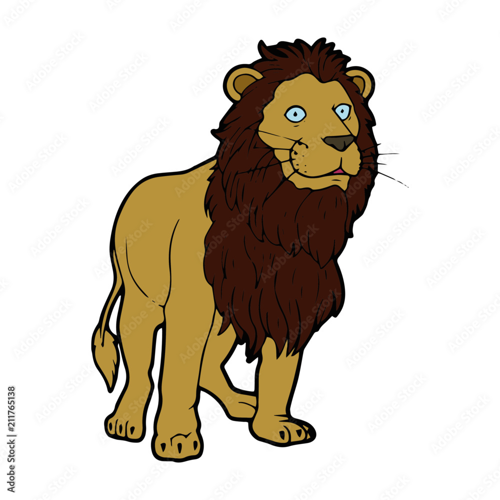 Lion cartoon illustration isolated on white background for children color book Lion cartoon illustration isolated on white background for children color book