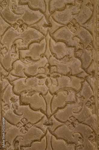 Carved stone decoration, art detail, closeup