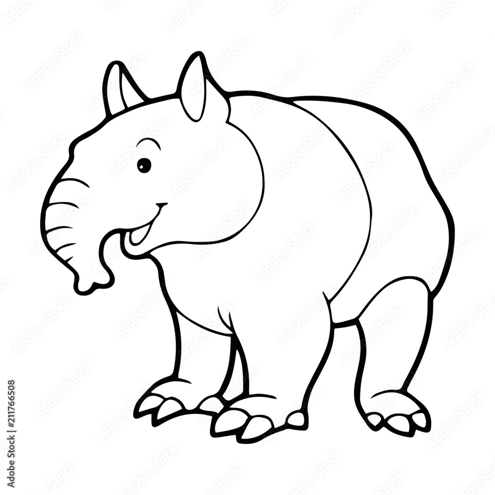 Anteater cartoon illustration isolated on white background for children color book Anteater cartoon illustration isolated on white background for children color book