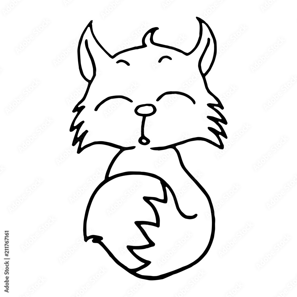 Fox cartoon illustration isolated on white background for children color book Fox cartoon illustration isolated on white background for children color book