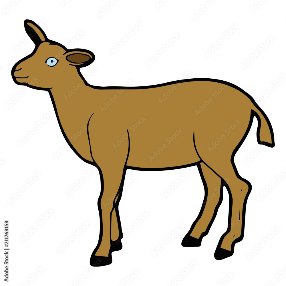 Fototapeta premium Goat cartoon illustration isolated on white background for children color book